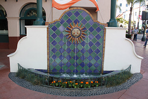 Mexican decorative Tile In A Fountain